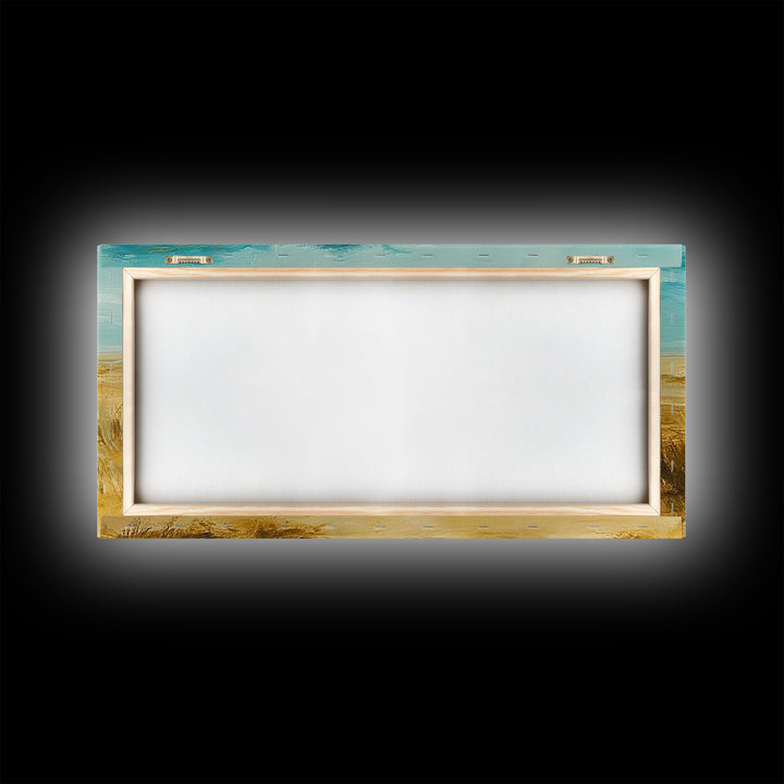 Desert Landscape, Ozymandias art, rustic wall art, above sofa art, extra wide art, panoramic painting, Canvas Print