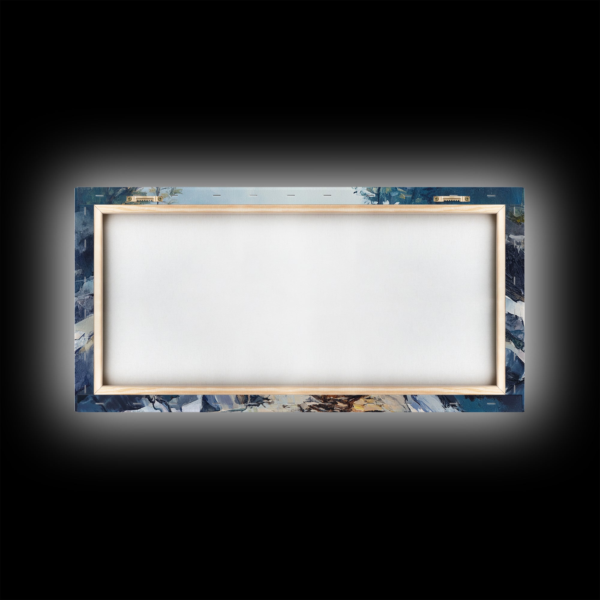 Rocky Coastal Cove, Maine oil painting, nautical decor, seascape painting, extra wide art, above bed wall art, Canvas Print