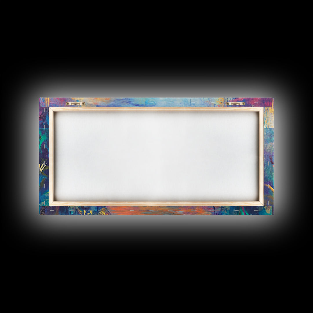 Dock, ocean sunset, coastal painting, coastal landscape art, nautical decor, seascape painting, framed canvas print, above bed wall art