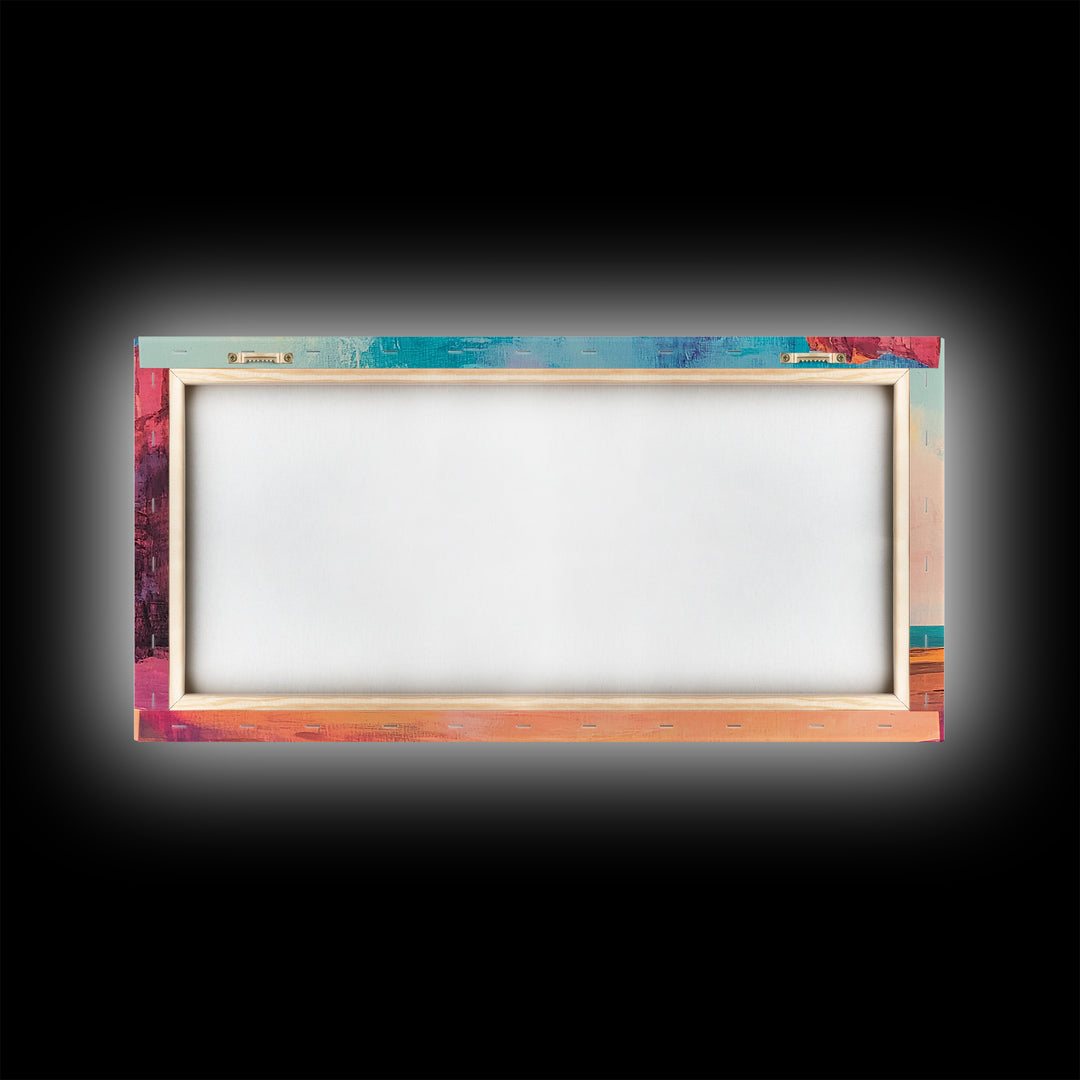 Desert Cliffs, Coastal Decor, Sunset Painting, Landscape Art, Panoramic Painting, Coastal Landscape Art, Canvas Print, Rustic Decor