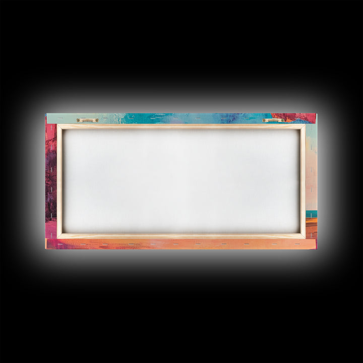 Desert Cliffs, Coastal Decor, Sunset Painting, Landscape Art, Panoramic Painting, Coastal Landscape Art, Canvas Print, Rustic Decor