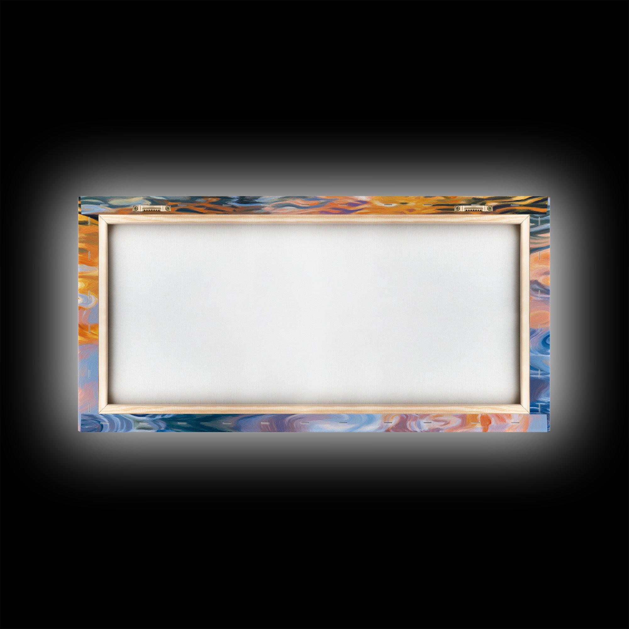 Abstract Water, Nautical Wall Art, Blue and Green Wall Art, Panoramic Painting, Extra Wide Art, Canvas Print, Living Room Art