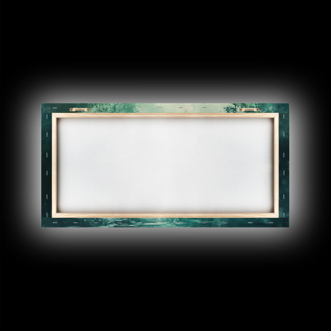 Dark Forest, Fantasy Art, Moody Art, Wabi Sabi Art, Extra Wide Art, Landscape Painting, Framed Canvas Print, Above Bed Wall Art