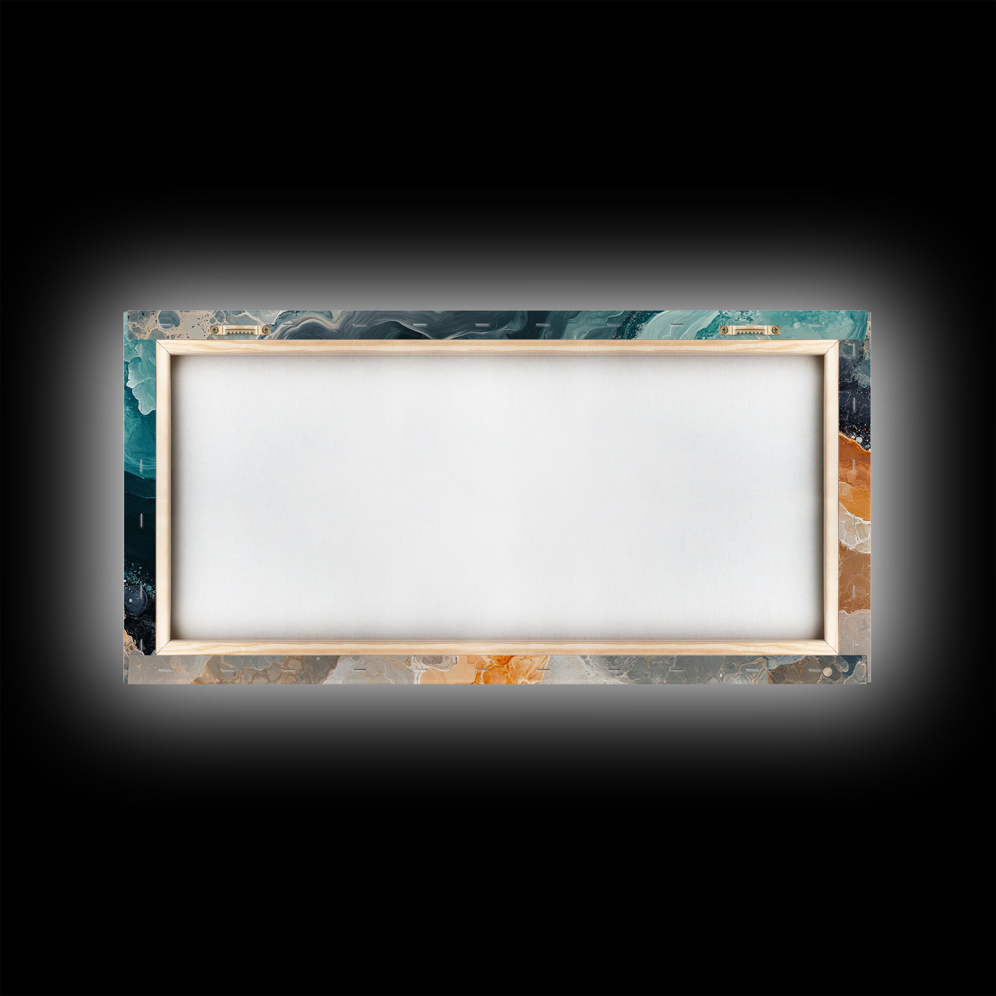 Abstract Coastal Geology, framed canvas print, extra wide art, mosaic wall art, ocean decor, oyster painting, coastal decor