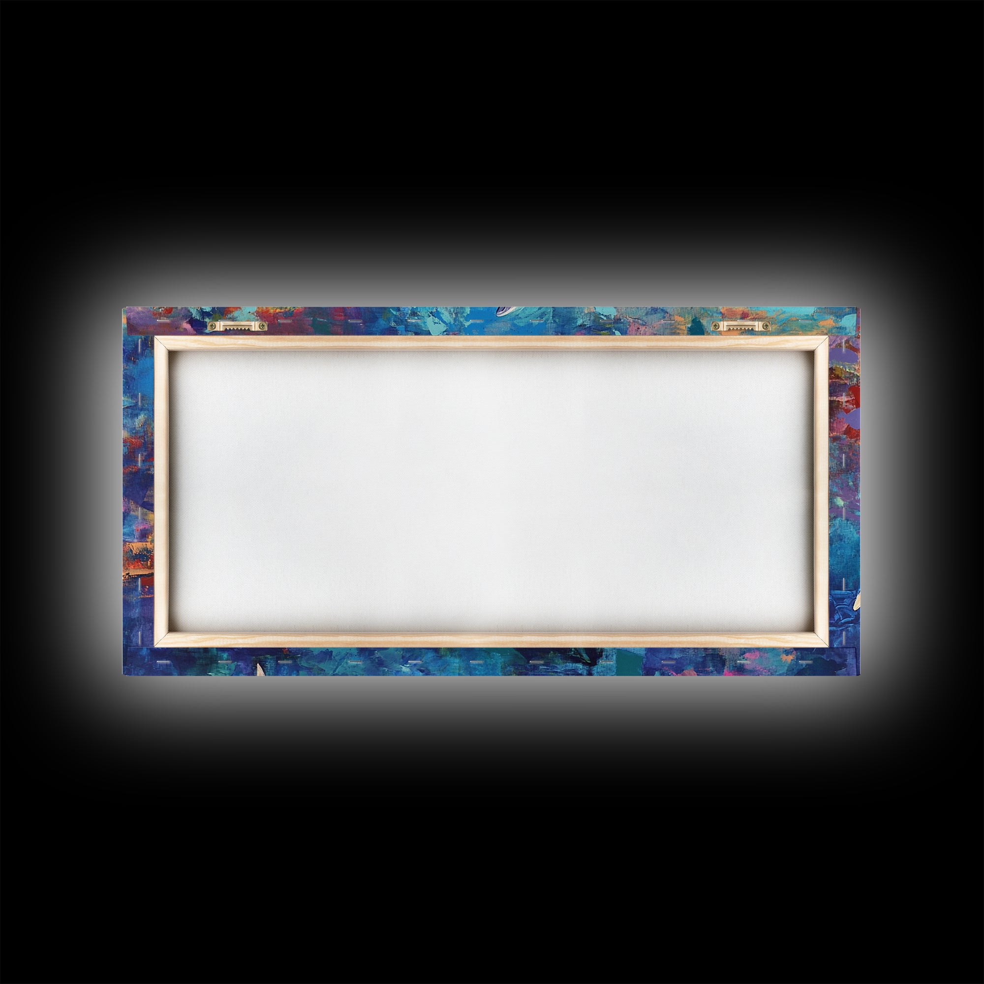 Dolphin Painting, blue and green wall art, coastal decor, nautical painting, framed canvas print, whimsical art, ocean wall art