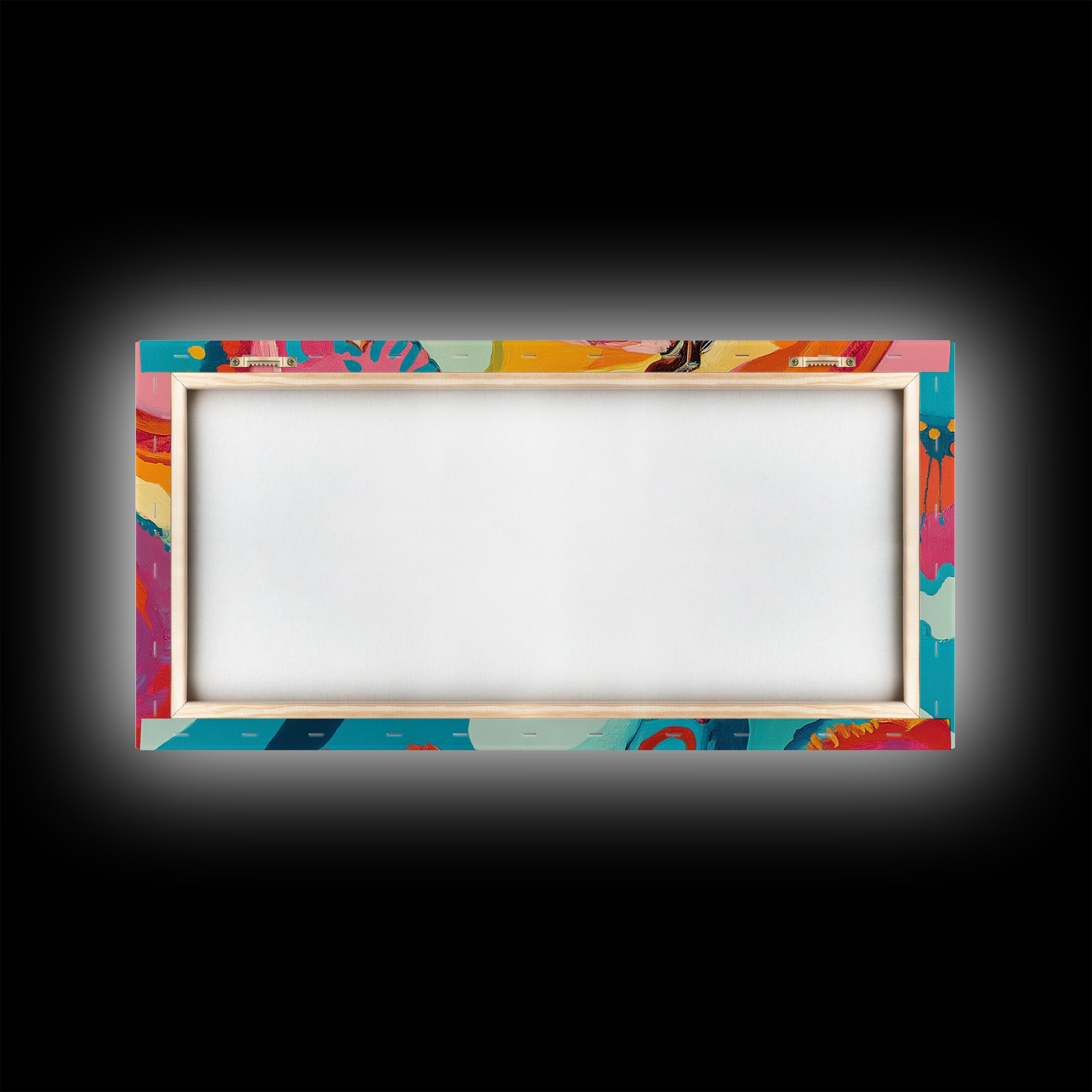 Abstract Handbag Art, boho art, pink abstract art, whimsical art, extra wide art, horizontal wall art, Canvas Print