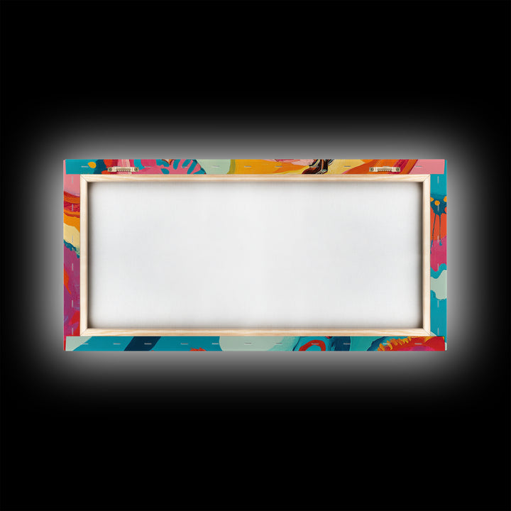 Abstract Handbag Art, boho art, pink abstract art, whimsical art, extra wide art, horizontal wall art, Canvas Print