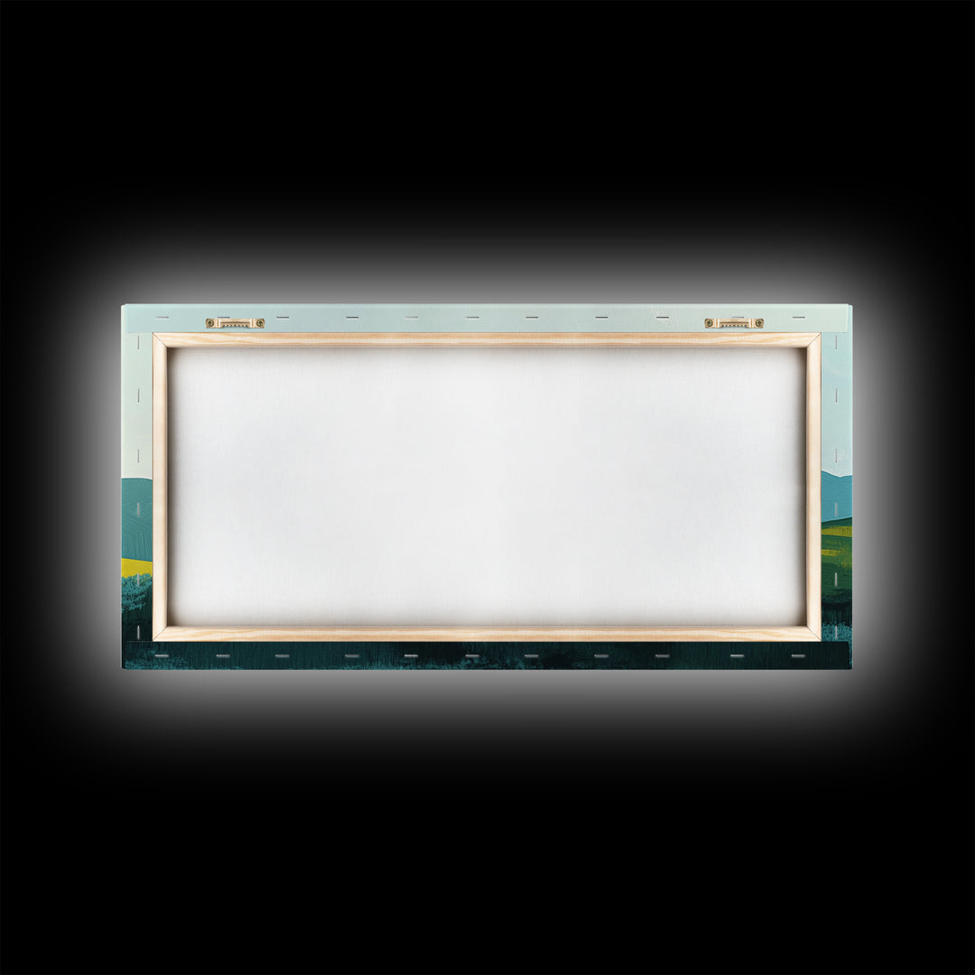 Rolling Hills Landscape, mountain painting, green wall art, countryside art, above couch art, farmhouse art, Canvas Print