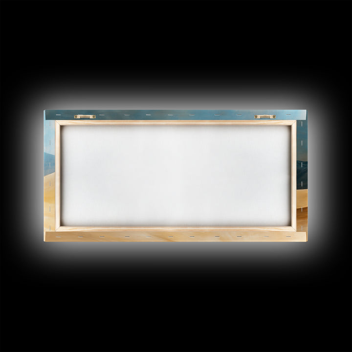 Desert Landscape, Mountain Painting, Rustic Decor, Southwest Wall Art, Framed Canvas Print, Panoramic Art, Earthy Tones Wall Art