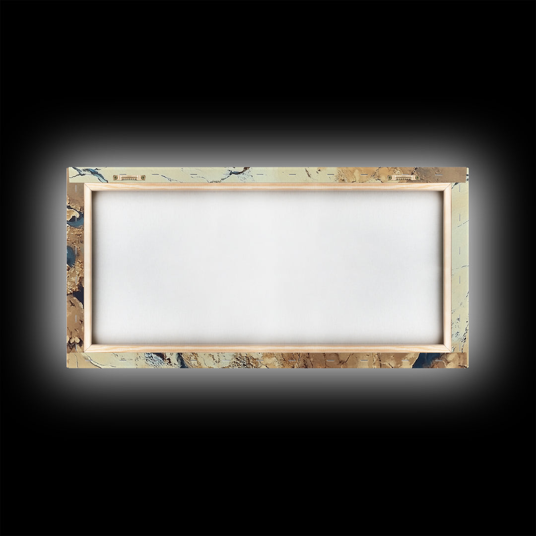 Cracked Earth, Abstract Painting, Earth Tones, Wabi Sabi Art, Minimalist Decor, Extra Wide Art, Framed Canvas Print, Rustic Art