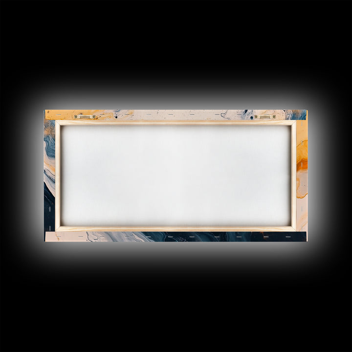 Abstract Ocean, Framed Canvas Print, coastal wall art, wabi sabi wall art, extra wide painting, contemporary abstract