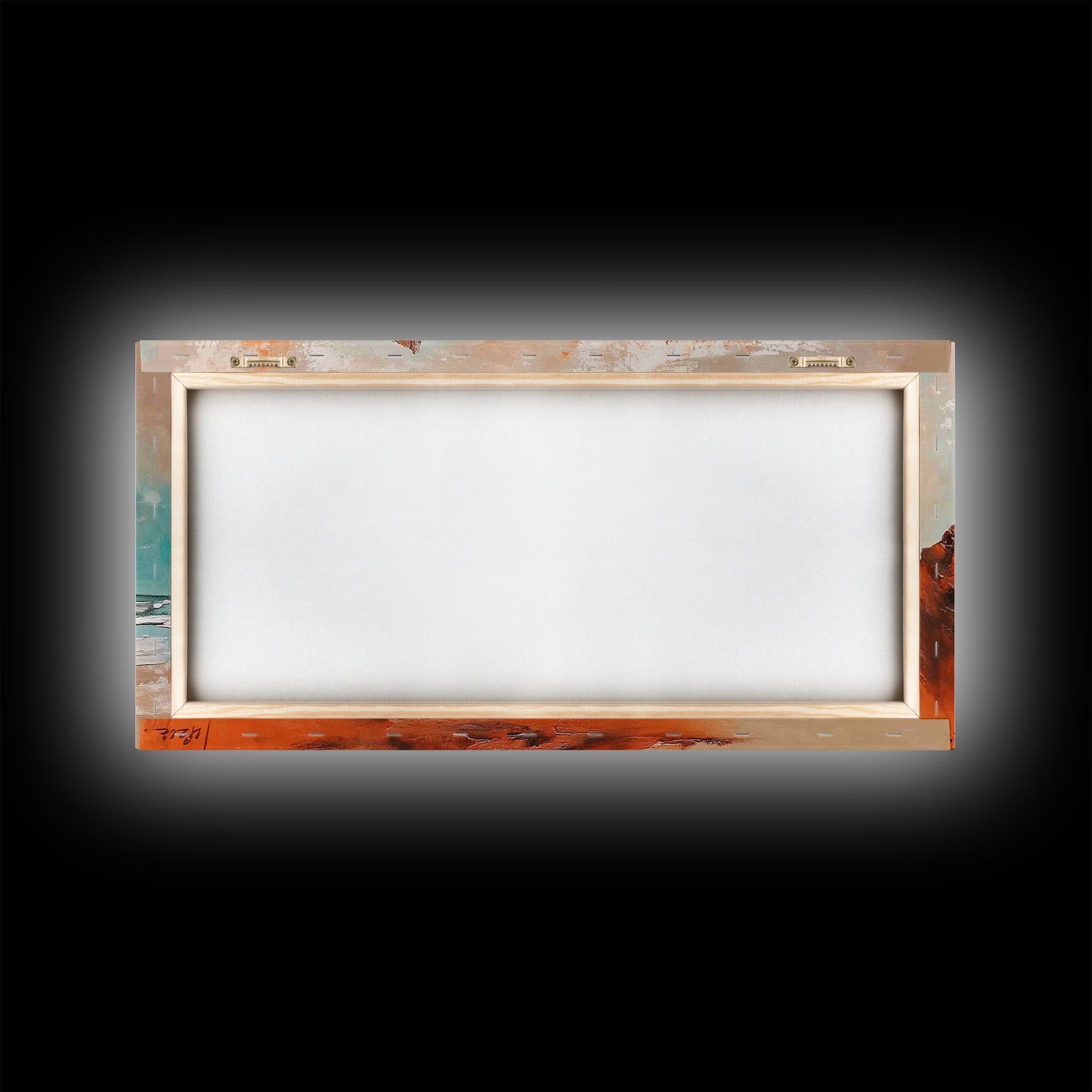 Desert Mountain, Canvas Print, rustic art, landscape painting, extra wide painting, panoramic wall art, above sofa art