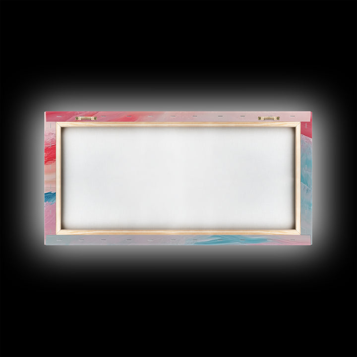 Abstract, pink blue, dreamy sky, Canvas Print, pink abstract art, landscape painting, soft color art, horizontal wall art