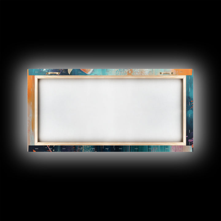 Bright floral, pink orange, Canvas Print, poppy wall art, pink orange wall art, whimsical art, flower painting, above sofa art