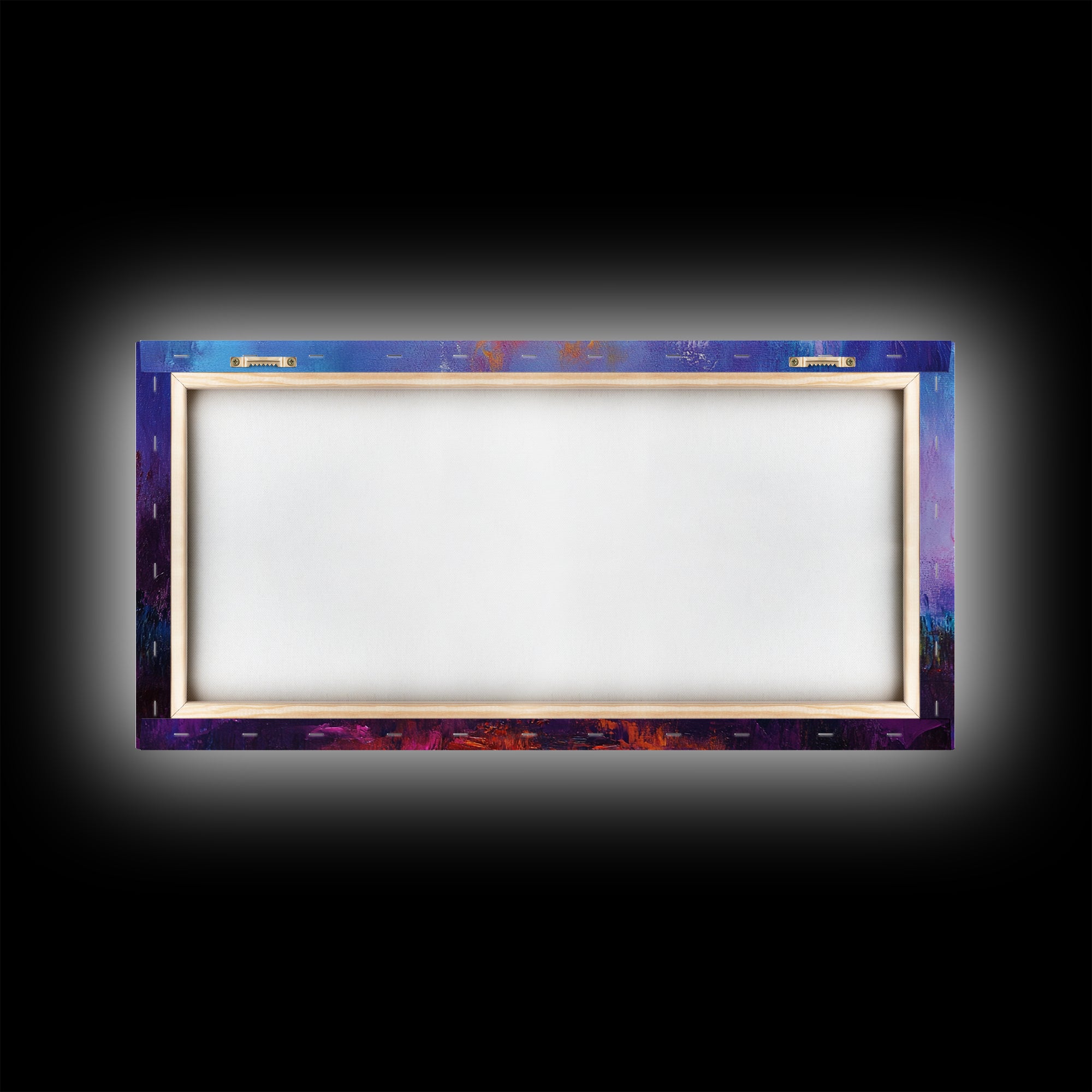 Campfire painting, rustic decor, boho art, mountain painting, cozy fire, scenic landscape, extra wide art, framed canvas print, warm glow