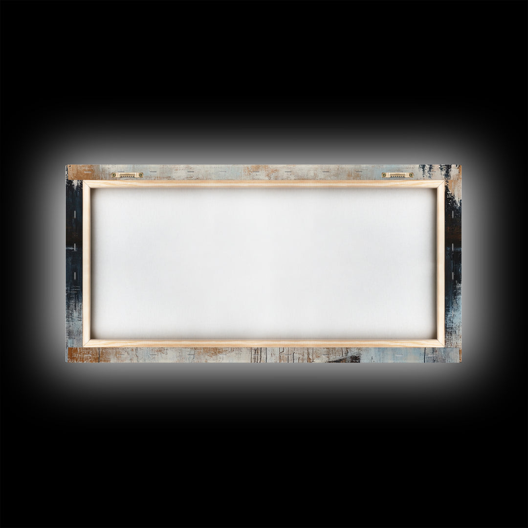 Canoe painting, lake decor, mountain painting, rustic wall art, serene landscape, farmhouse art, extra wide art, framed canvas print, nautical