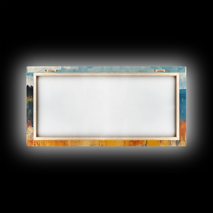 Coastal Landscape, Ocean Painting, Nautical Decor, Rustic Art, Farmhouse Art, Living Room Art, Framed Canvas Print, Extra Wide Art, Bedroom Art