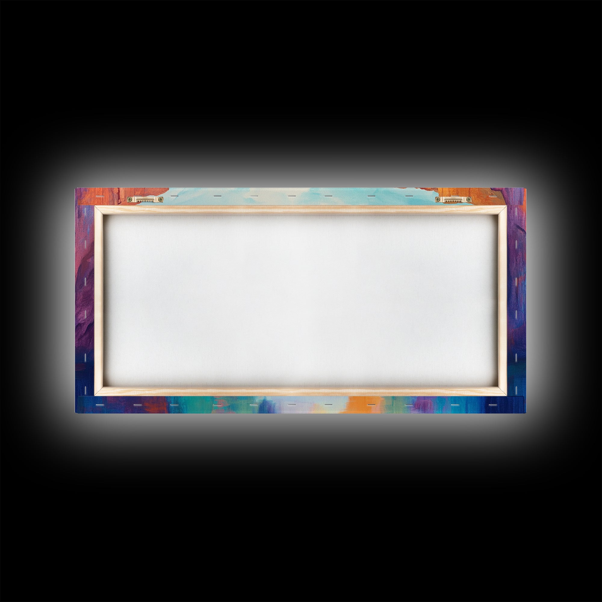 Canyon painting, southwest wall art, mountain painting, bold colors, moody art, rustic wall art, extra wide art, canvas print, scenic landscape