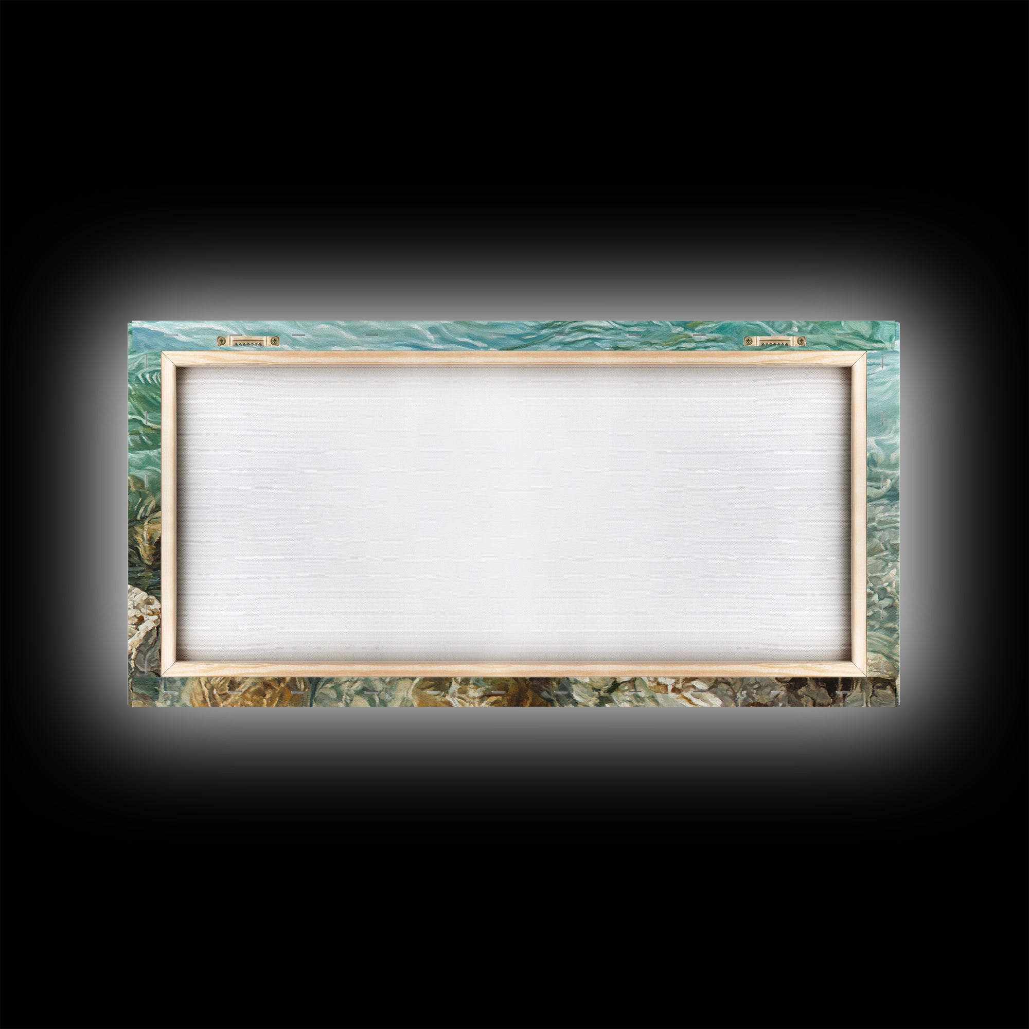 Crystal Clear Water, coastal painting, nautical wall art, beach house decor, ocean inspired art, Framed Canvas Print, blue and green wall art