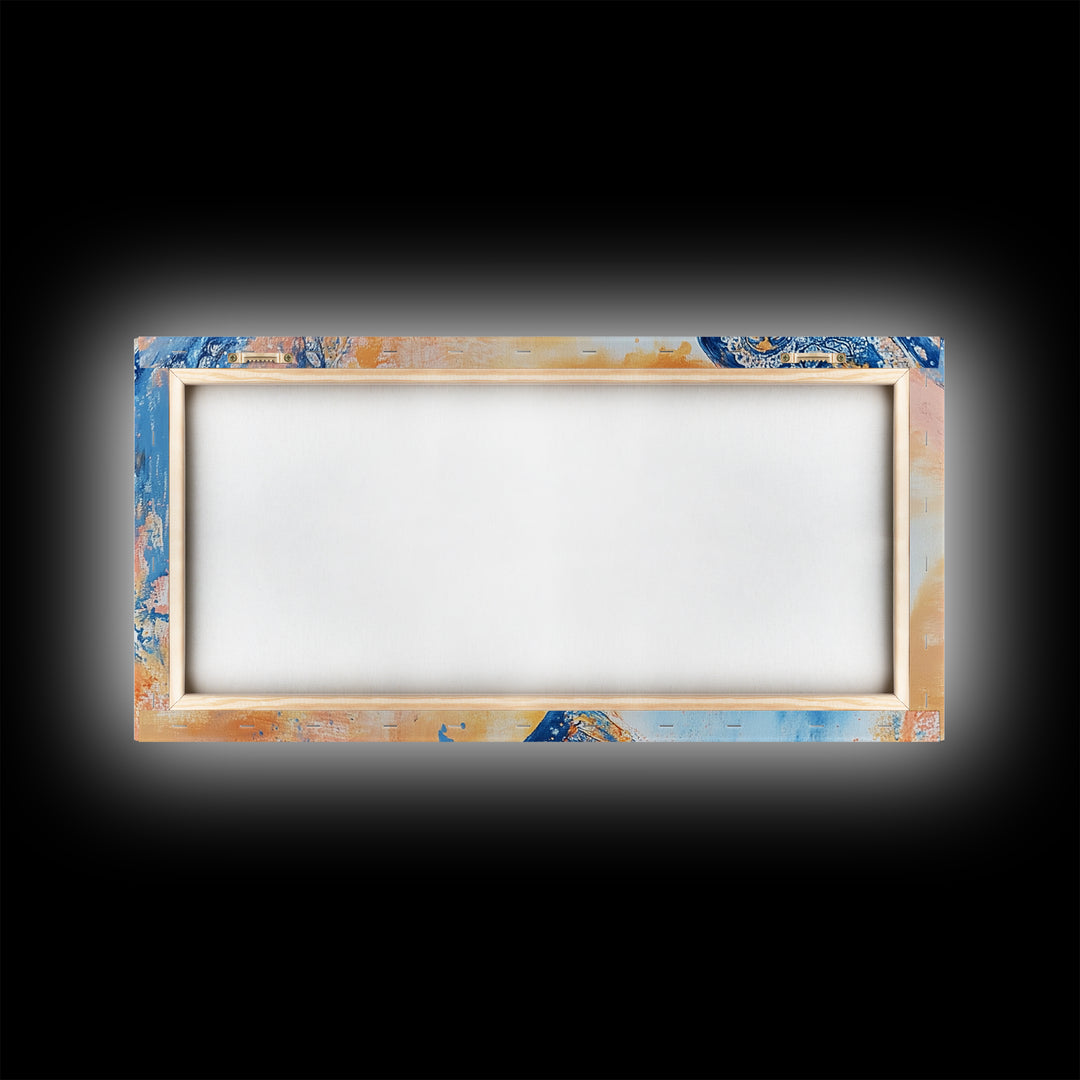 Bandana Print, Blue Wall Art, Vintage Art, Southwestern Art, Chinoiserie Wall Art, Extra Wide Art, Framed Canvas Print, Above Couch Art