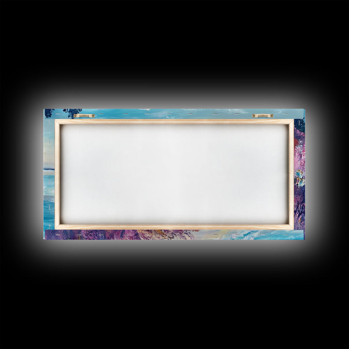 Coastal Cliffs, Sunset Ocean View, Seascape Wall Art, Coastal Landscape Art, Nautical Decor, Framed Canvas Print, Extra Wide Art