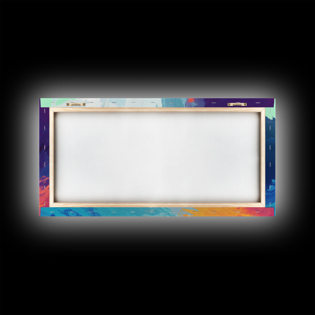 Abstract Seascape, Moody Ocean Painting, Dark Romance Painting, Nautical Wall Art, Coastal Decor, Framed Canvas Print, Large Art