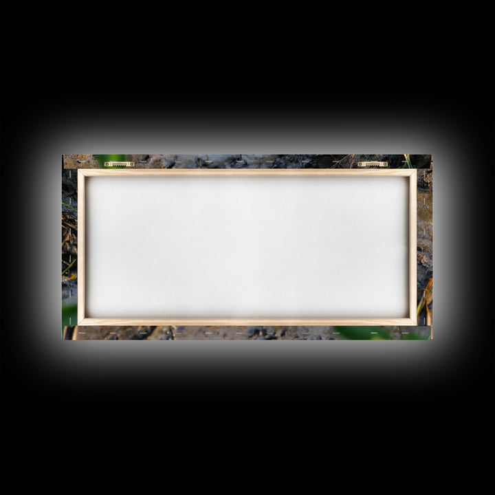 Animal Paw Print, rustic decor, moody art, nature painting, wildlife art, earthy tones, textured wall art, Framed Canvas Print