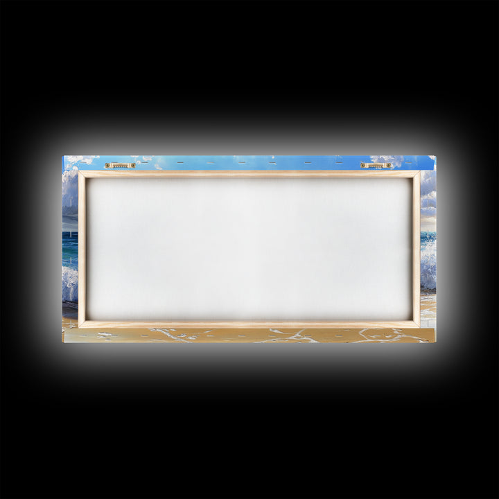 Beach Wave Painting, Coastal Landscape Art, Ocean Wall Art, Surf Wall Art, Nautical Decor, Seascape Art, Horizontal Wall Art, Canvas Print