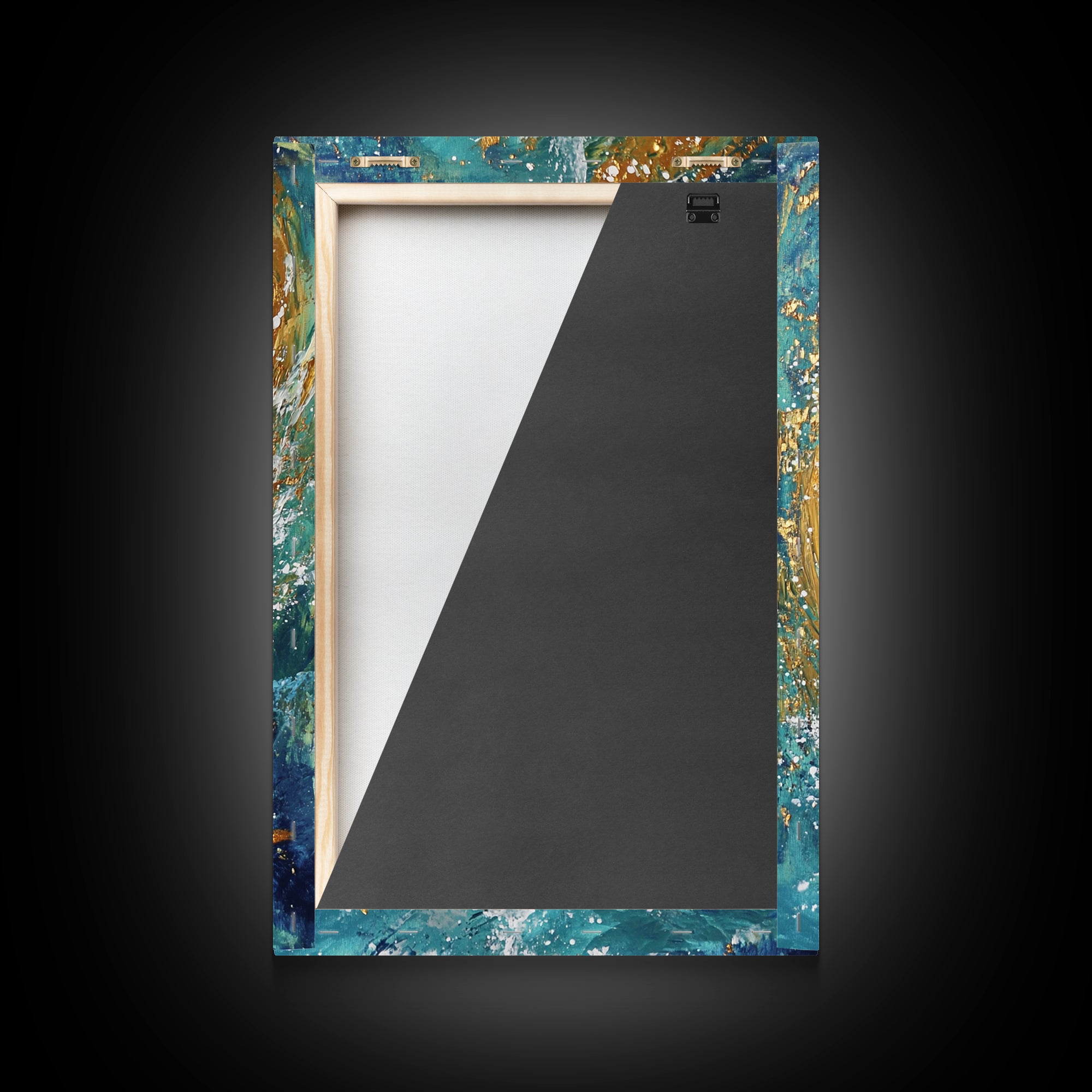 Dolphin, ocean painting, coastal wall art, nautical painting, framed canvas print, blue and green wall art, sea life decor