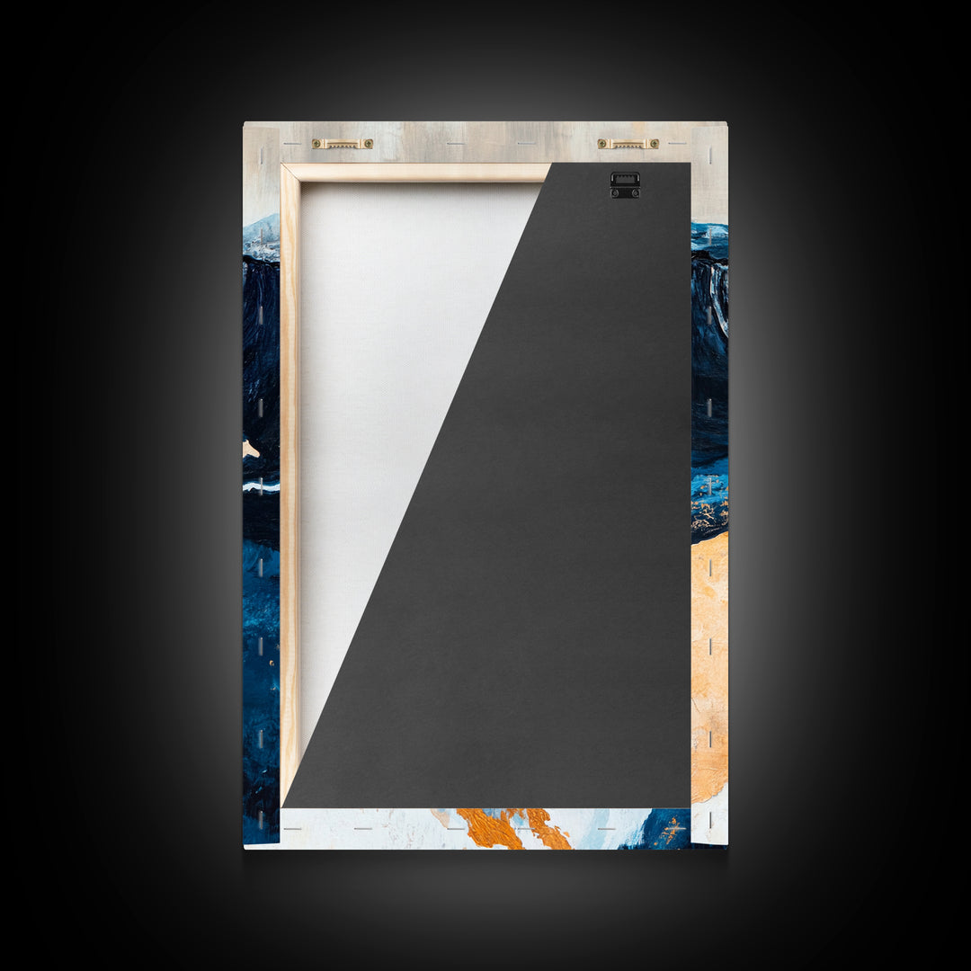 River, landscape painting, panoramic painting, wabi sabi art, framed canvas print, extra wide art, moody art, gold abstract art