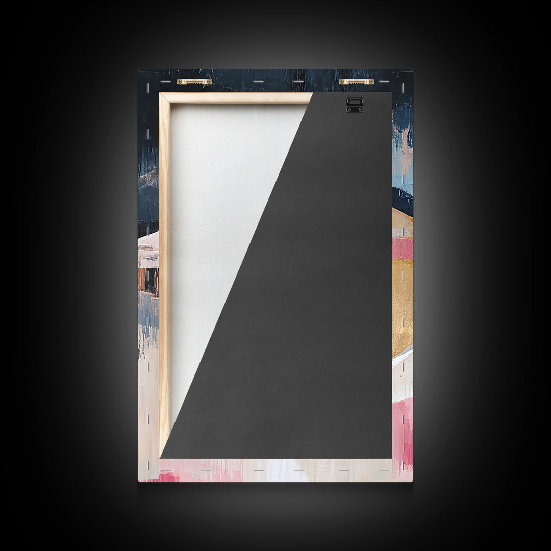 Desert Village, southwest wall art, moody art, warm tones, rustic decor, Joshua tree art, framed canvas print, abstract landscape