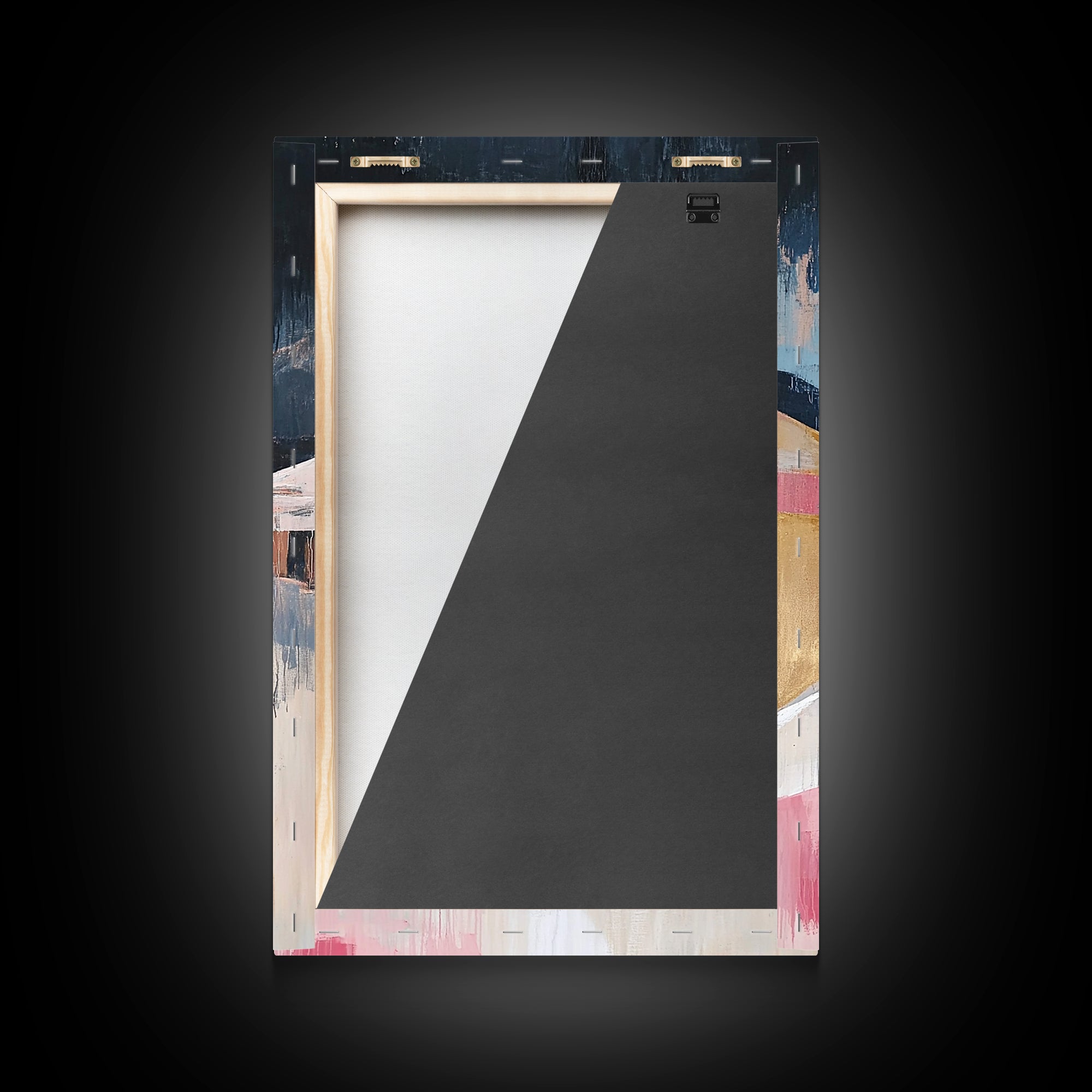 Desert Village, southwest wall art, moody art, warm tones, rustic decor, Joshua tree art, framed canvas print, abstract landscape