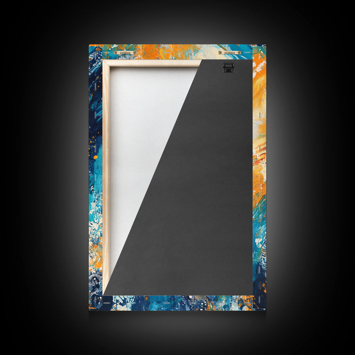 Abstract Ocean, Coastal Landscape Art, Blue and Green Wall Art, Teal Wall Art, Nautical Decor, Framed Canvas Print, Gift Idea