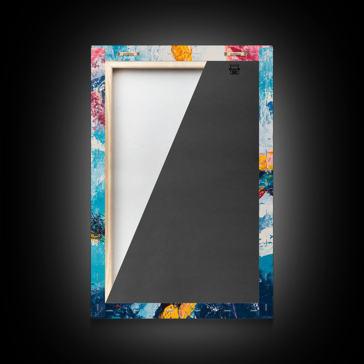 Rope, Knot, Abstract, Framed Canvas Print, nautical decor, coastal wall art, blue and green wall art, moody art, geometric wall art