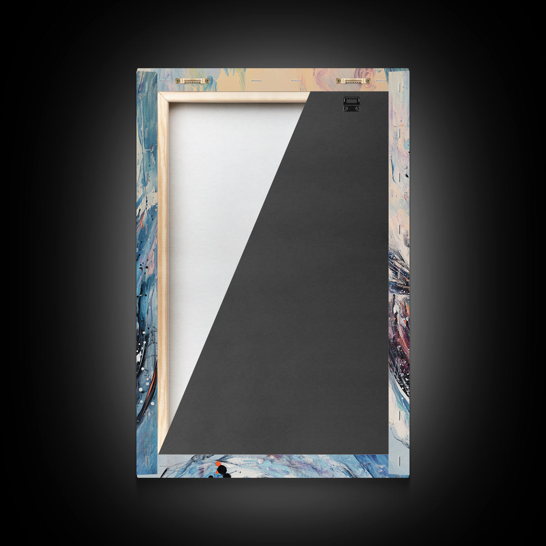 Abstract Loon, bird art, teal wall art, moody art, coastal decor, nautical painting, gift idea for her, Canvas Print, living room art