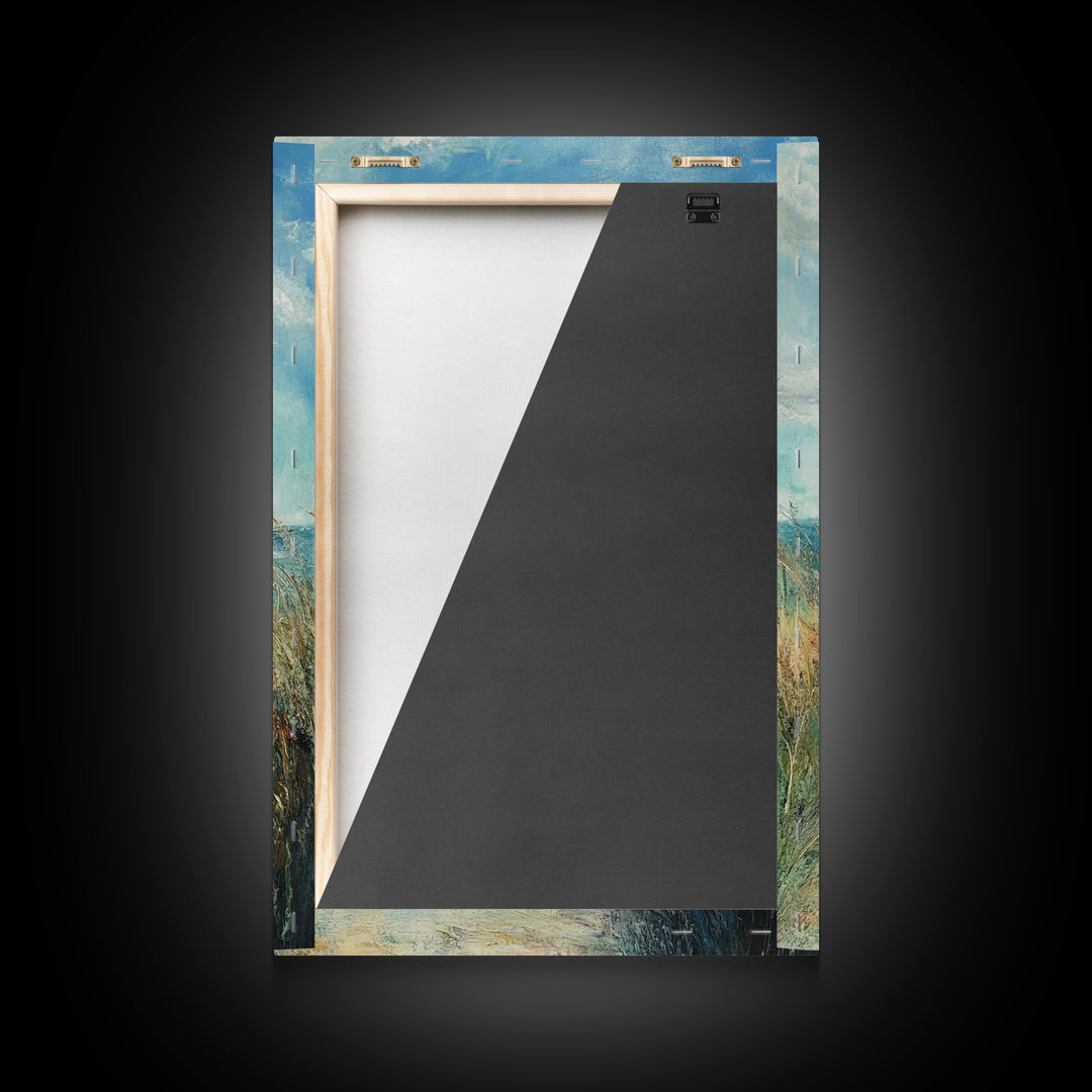 Beach Path, Coastal Decor, Nautical Wall Art, Seascape Painting, Canvas Print, Rustic Art, Above Bed Wall Art, Minimalist Art