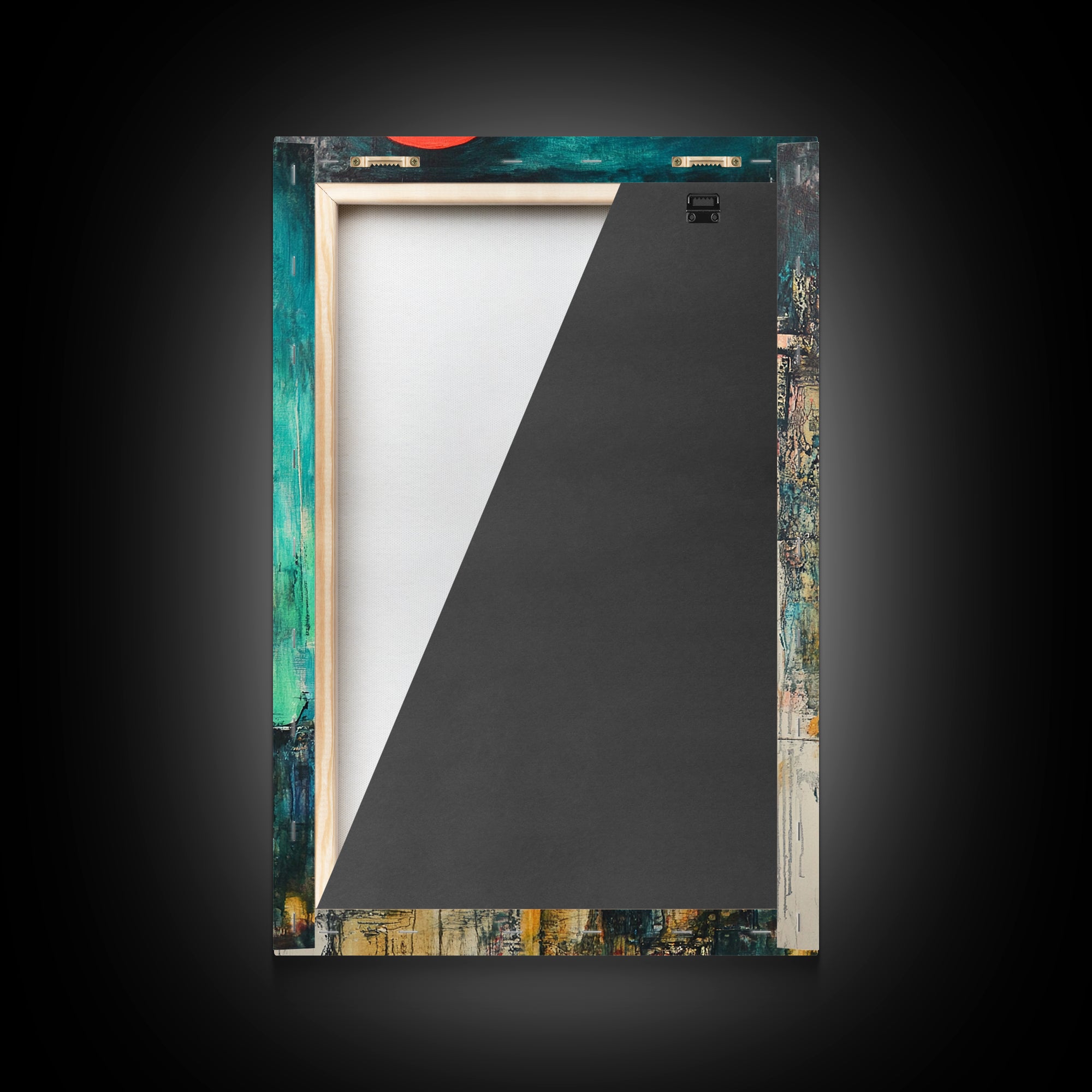 Abstract Castle, moody art, dark romance painting, gothic wall art, Canvas Print, Ozymandias art, blue and green wall art, vintage art