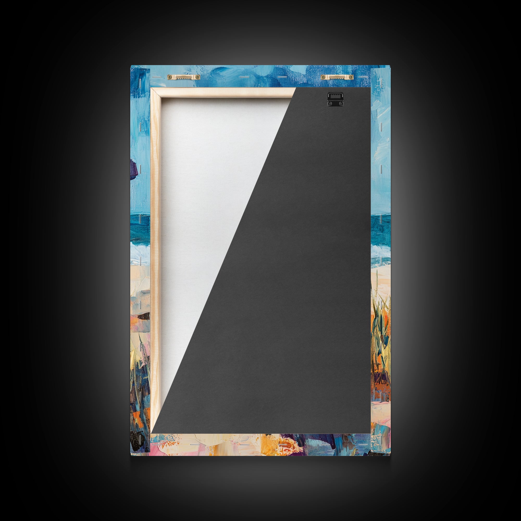 Beach Umbrella, Coastal Wall Art, Seascape Painting, Nautical Decor, Ocean Painting, Coastal Landscape Art, Framed Canvas Print