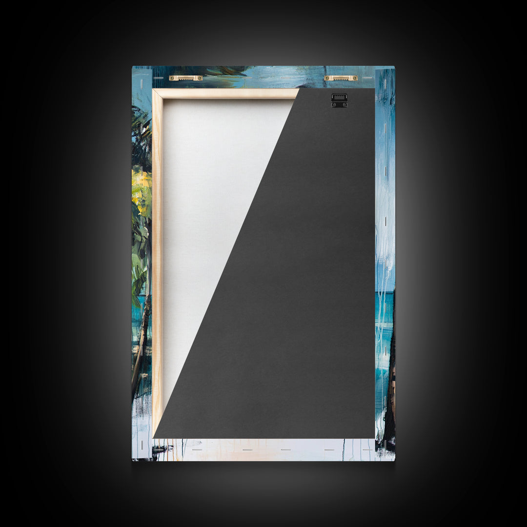 Beach Volleyball, Palm Tree Art, Nautical Painting, Coastal Wall Art, Ocean Art, Seascape Art, Canvas Print, Guest Room Art