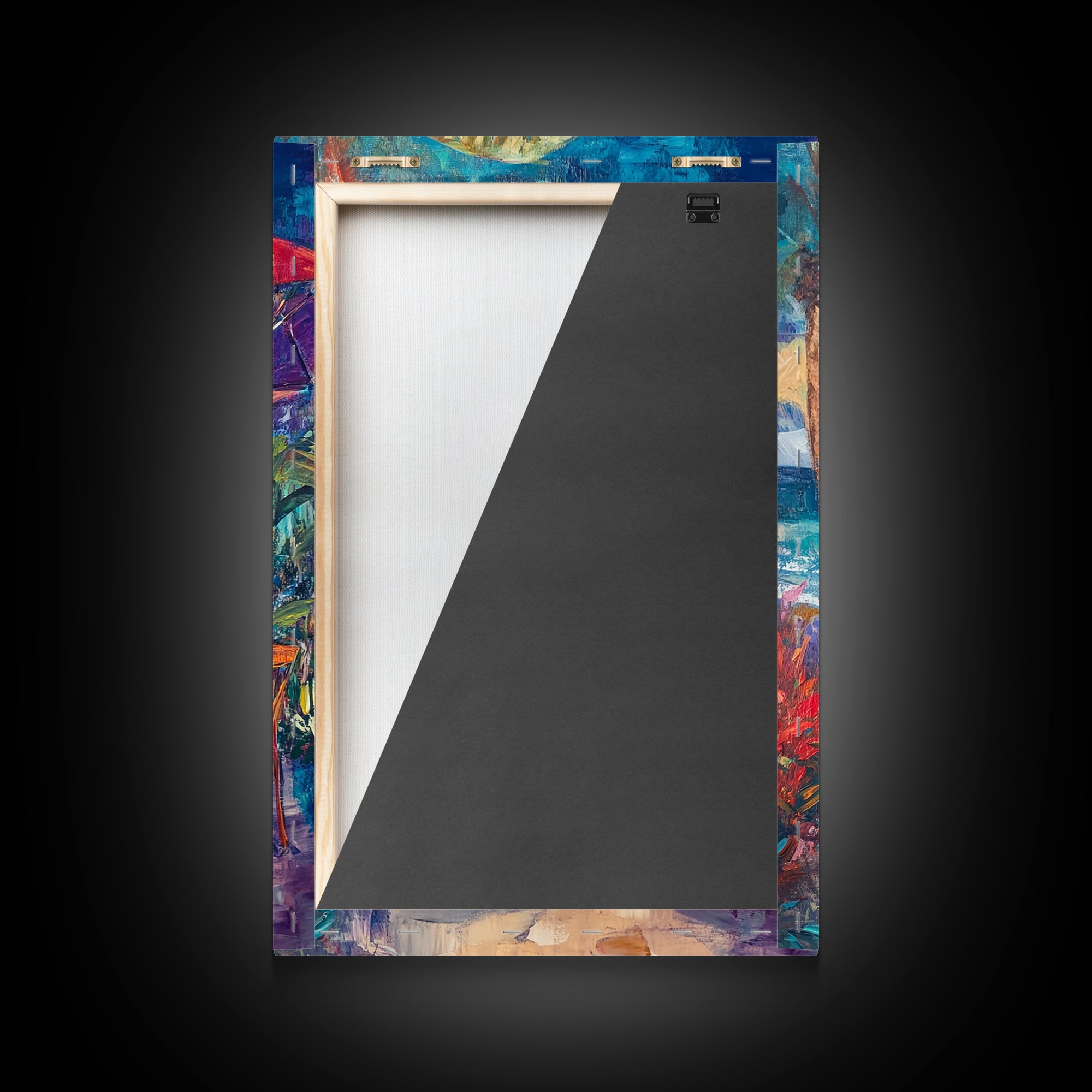 Beach Café, Coastal Landscape Art, Nautical Wall Art, Ocean Art, Seascape Painting, Coastal Decor, Canvas Print, Above Sofa Art