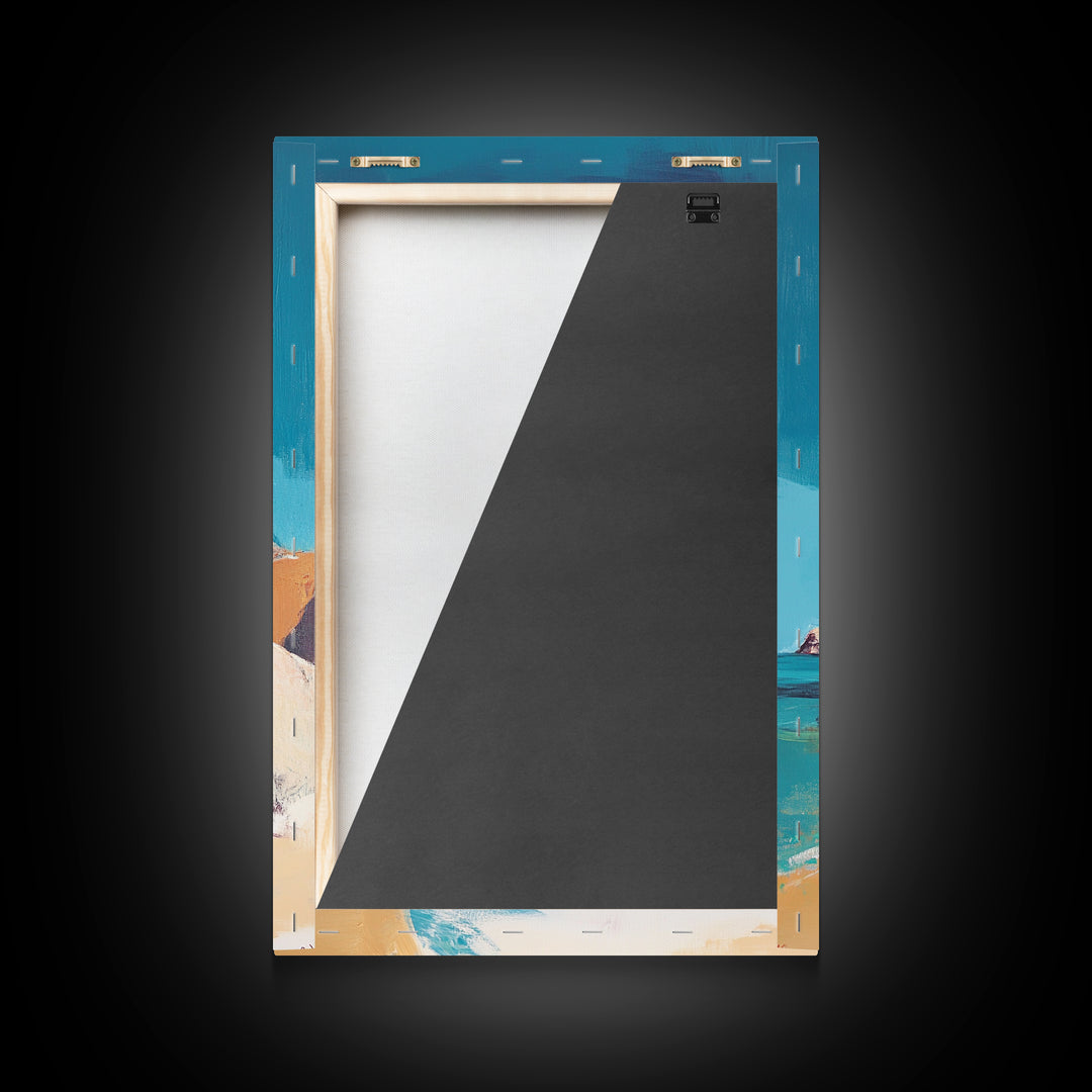 Coastal Rock, Seascape Painting, Canvas Print, Nautical Wall Art, Coastal Decor, Beach Art, Ocean Landscape, Gift Idea, Living Room Art