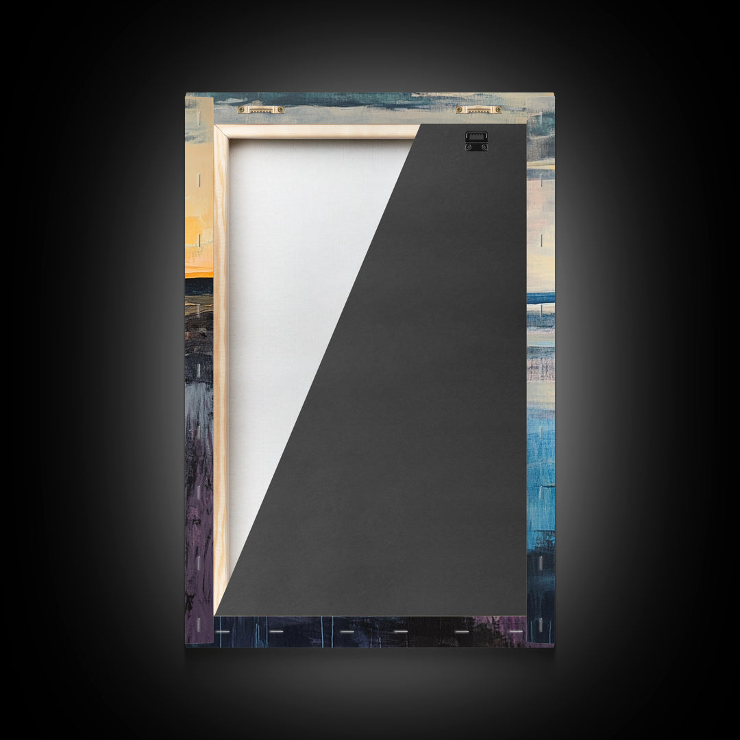 Dramatic Cliff Sunset Canvas Print Coastal Landscape Wall Art, Ocean Sunset Painting, Modern Beach Decor, Bedroom Aesthetic