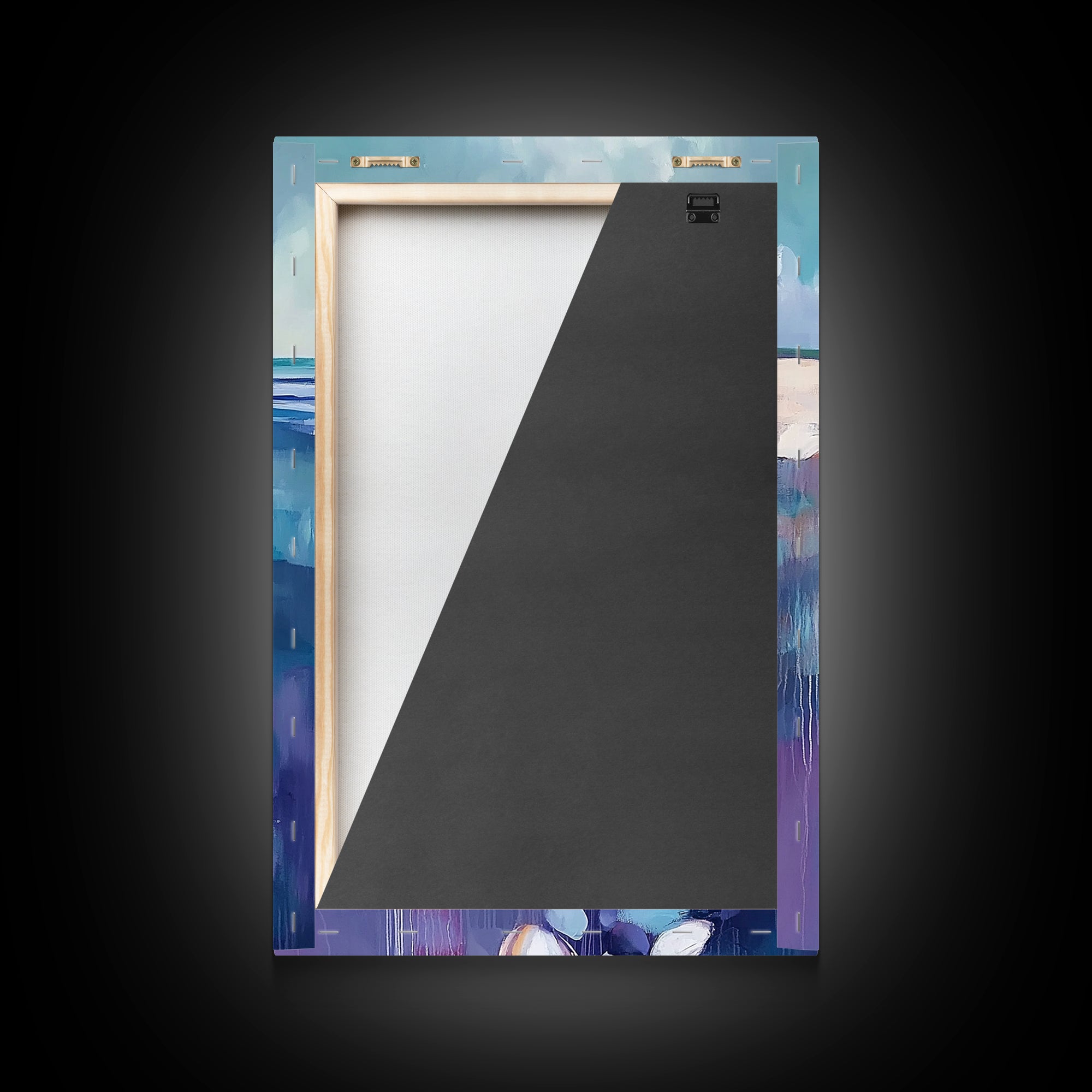 Coastal Shell Path Framed Canvas Print Beach House Decor, Nautical Ocean Art, Seaside Aesthetic, Living Room Coastal Wall Art