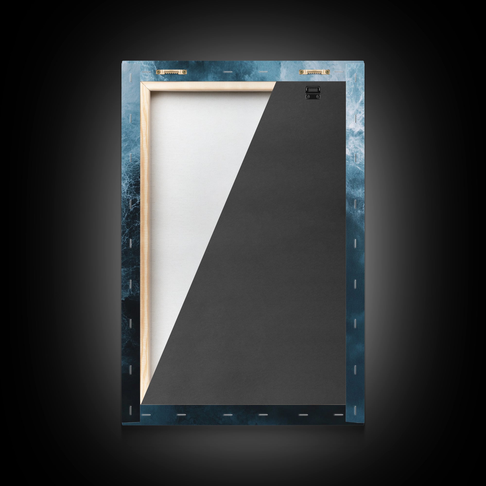 Abstract Ocean Mist Canvas Print | Modern Blue Wall Art | Fluid Painting | Minimalist Coastal Decor | Large Statement Artwork