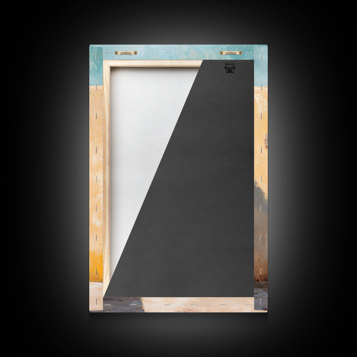 Rustic Adobe Door Framed Canvas Print Southwest Wall Art Desert Home Decor Bohemian Aesthetic Living Room Entryway Accent