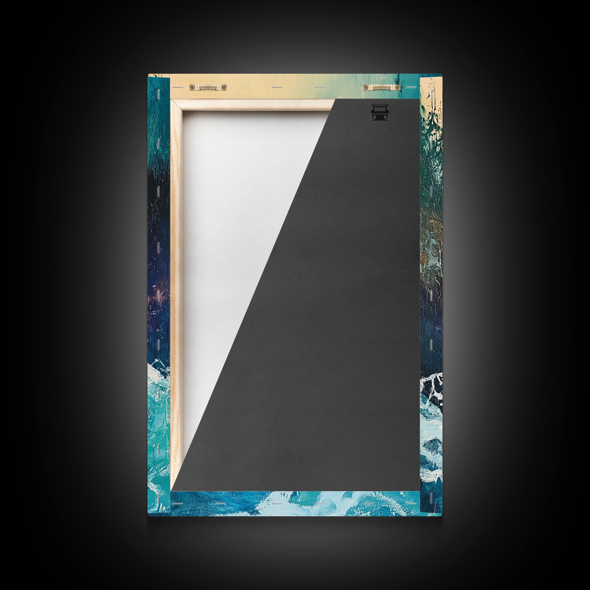 Rushing Waterfall Framed Canvas Print Nature Landscape Wall Art, Wilderness River Painting, Cabin Art, Mountain Stream Artwork