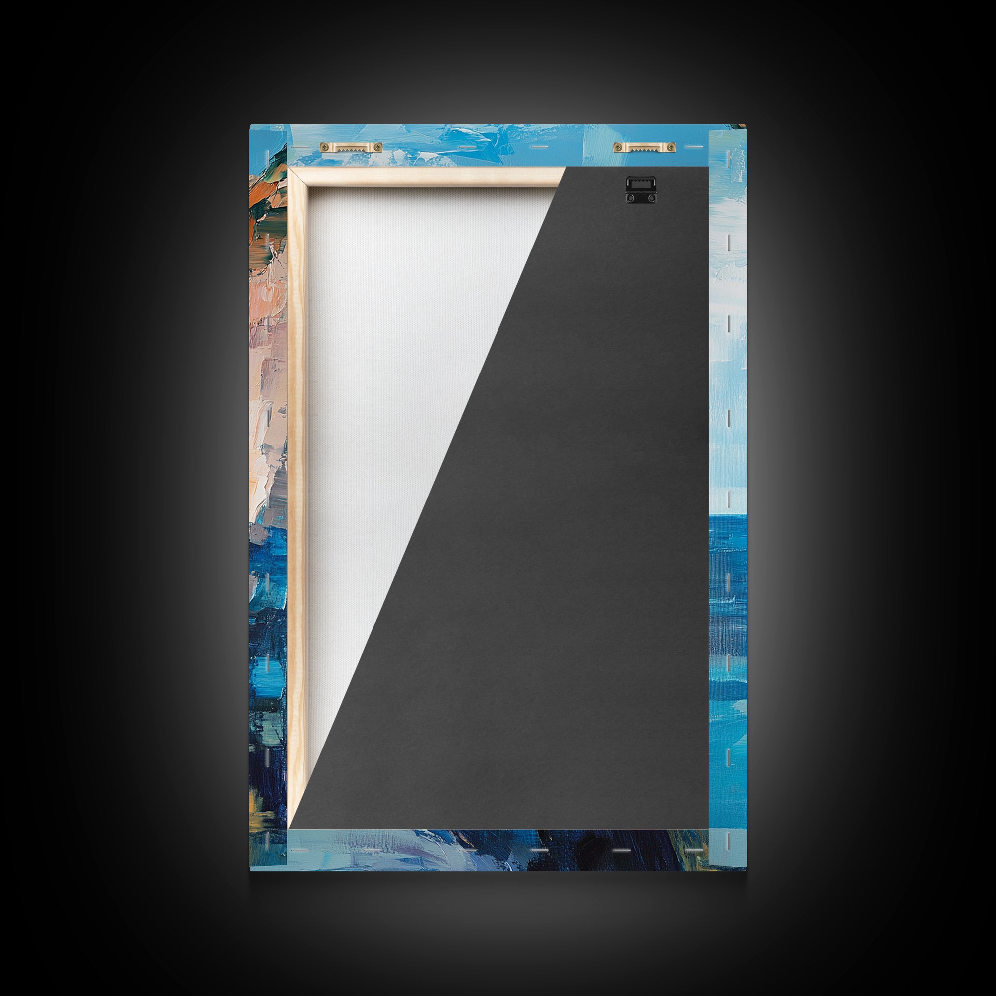 Coastal Cliff Art Framed Canvas Print | Beach Wall Decor | Ocean Landscape Painting | Seaside Home Art | Nautical Wall Art