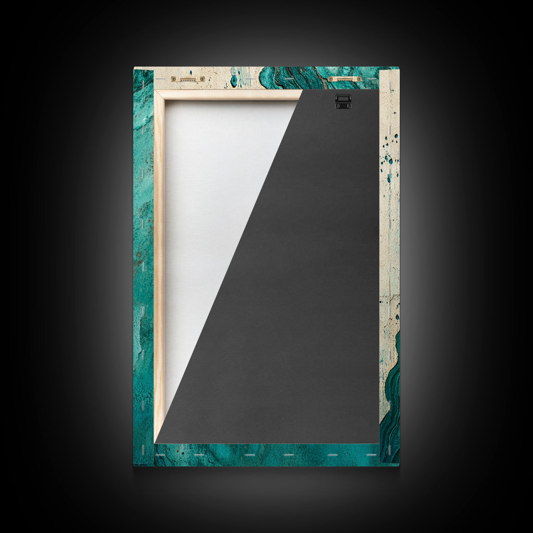 Abstract Turquoise Waves Canvas Print | Modern Wall Art | Fluid Acrylic Painting | Contemporary Home Decor | Office Art