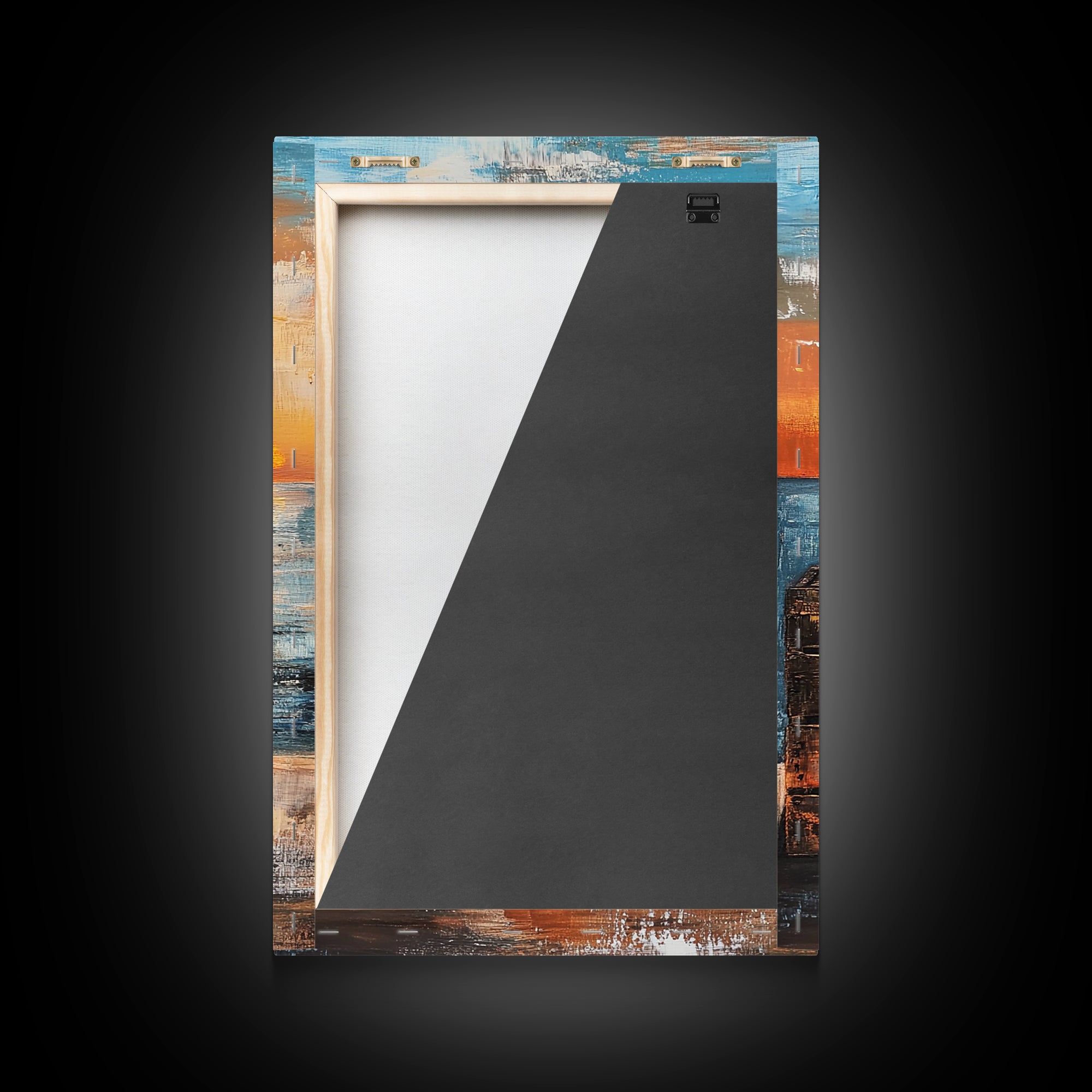 Sunset Over Ocean Canvas Print | Serene Seascape Painting | Coastal Home Decor | Beach House Wall Art | Nautical Artwork