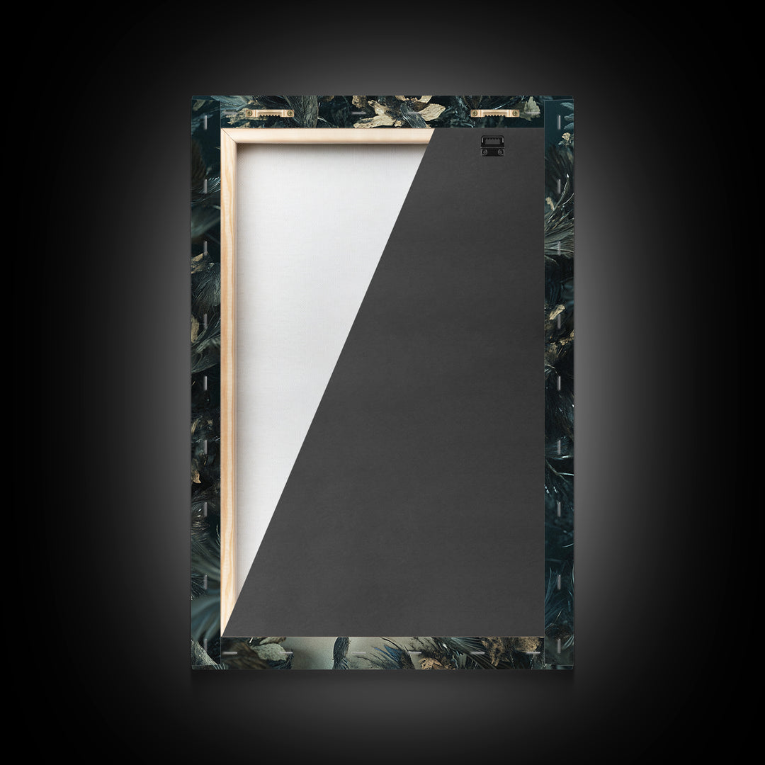 Dark Mystic Bird Canvas Print - Surreal Gothic Art, Moody Wall Decor, Dramatic Dreamscape Painting, Black Feather Fantasy Artwork